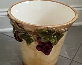 Grape Motif Ceramic Vase