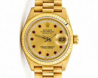 Lot 8317 Rolex Presidential with Ruby and Diamonds