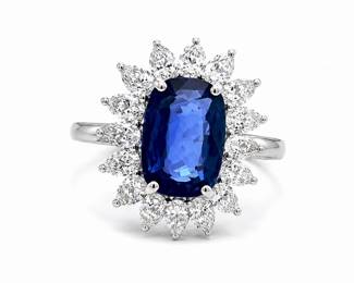 Lot 8324 Blue Sapphire and Diamond Ring