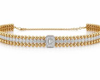 Lot 8337 Diamond Choker NecklaceGIA Certified