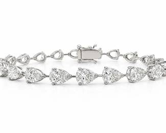 Lot 8336 Pear Shaped Diamond Tennis Bracelet