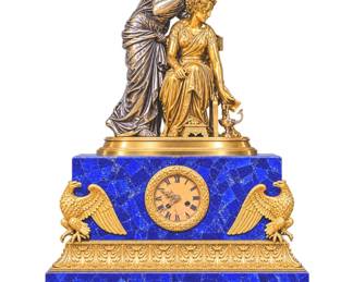 Lot 380 19th Century Gilded Bronze French Clock with Blue Lapiz