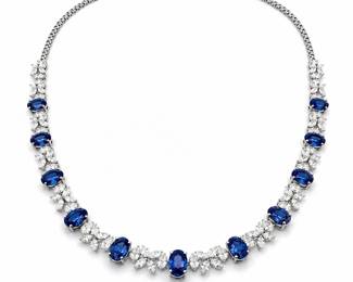 Lot 8322 Blue Sapphire and DiamondsGIA Certified