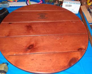 Wine barrel lazy Susan from orvis company