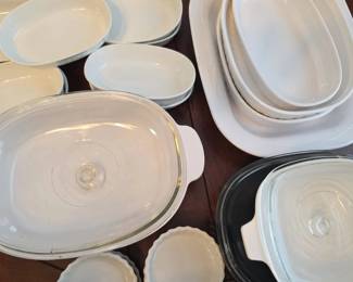 Six Hall China Co 863 Creme Brulee Dishes Various Pieces Of Corningware