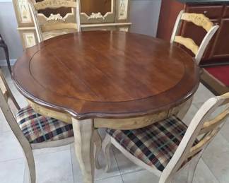 05 Pulaski French Country Provincial Dining Table Chair Set With Leaf