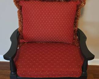 Black Napoleonstyle Wooden Armchair With Cushion Pillow