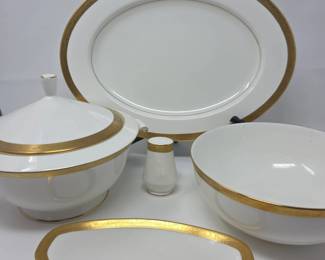 Mikasa Crown Jewel White Gold Fine China Serving Platter, Bowls Covered Vegetable Dish