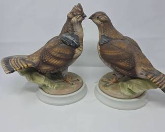 Two Ruffled Grouse Figures By Andrea