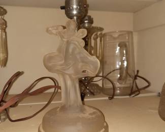 Vintage Glass Boudoir Lamp
