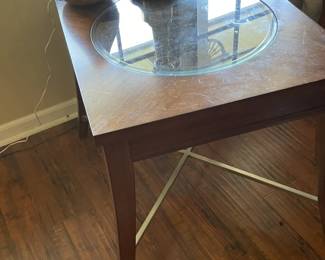Wood and Glass Side Table