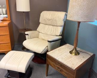 2pc. swivel/glider recliner, marble top MC end table 1 of 2 available