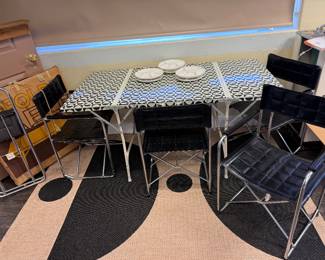 Great Retro metal folding table w/original box chairs sold  separately