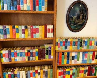 Oak bookcases & Vintage Readers Digest Books