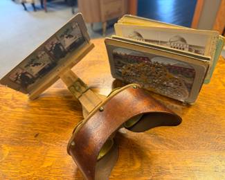 Antique wooden stereoscope viewer