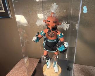 Native American Mud head Kachina doll  By D. Yazzie