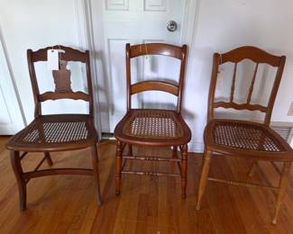 Cane seat chairs