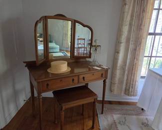 Dressing table with bench