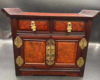 Vintage Chinese Jewelry Chest With Lock And Key