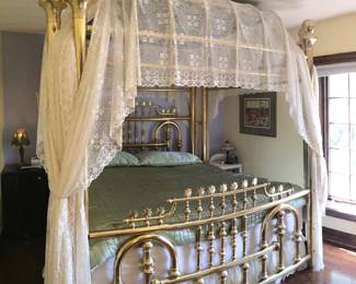 Edwardian Brass 4 poster Bed