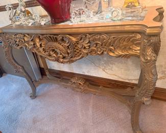 Rococo-style Carved Giltwood Console Table