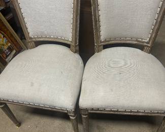 Pair French upholstered side chairs