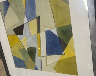 MCM signed abstract framed picture 