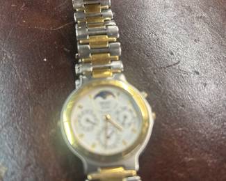 Seiko moon phase dial men's watch 