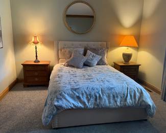 BEDS, NIGHTSTANDS, LAMPS, MIRRORS