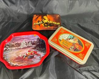 Christmas Tin Set with Playing Cards ($10)