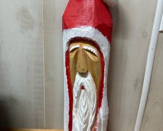 Hand-Carved Wooden Santa Figure ($20)