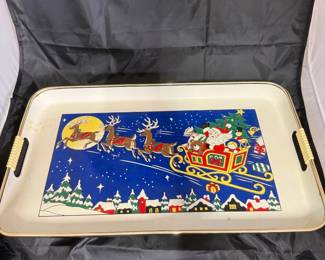 Christmas Santa Metal Serving Tray set ($15)