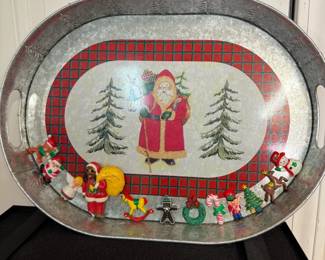 Galvanized Santa Holiday Serving Tray ($6)