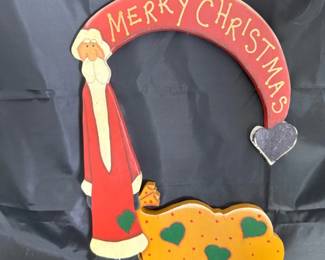 MERRY CHRISTMAS Wooden Santa Sign ($8)