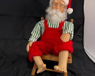 Seated Santa Doll on Wooden Chair ($13)