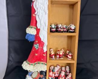 Santa Figurine with Mini Santas Shelf ($40)