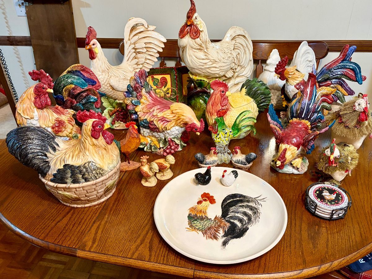 Great ceramic rooster and hen collection!