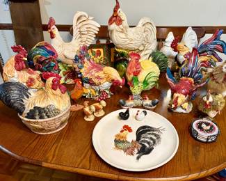 Great ceramic rooster and hen collection!