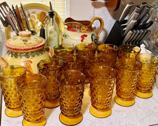 Indiana Glass  Co. Amber "Whitehall" glasses