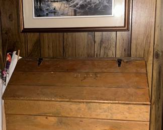 ‘Spruce Creek Whitetail’ by William Millonig & a GREAT slant top storage chest - pine.