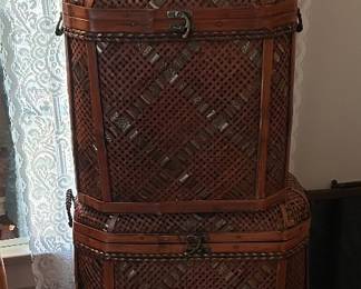 A stack of storage baskets/chests set