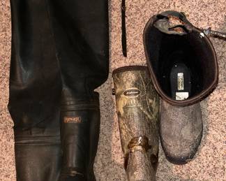 on the left - Ranger hip boots, On the right - LaCrose hunting boots