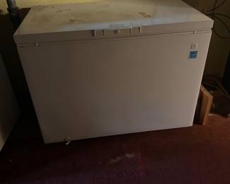 a white chest freezer