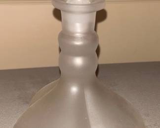 circa 1934-1940 - Fostoria 'Silver Mist' frosted glass cordial scent bottle w/ a lobed body.  
