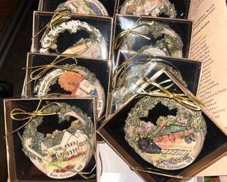 The full set of 10 for Atkinson Christmas ornaments