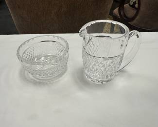Waterford Lismore cream and sugar