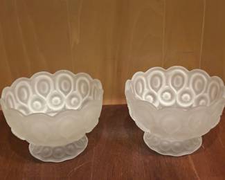 Vintage Frosted Glass Bowls