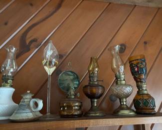 Various styles of Oil Lamps