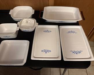 9 pc vintage Cornflower Corning Ware Set