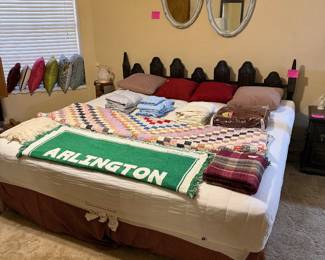1970's King size bed with headboard, matching dresser and night stand